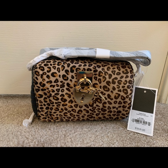 Juicy Couture Handbags - Juicy Couture Gold Lock Leopard Faux Fur Handbag